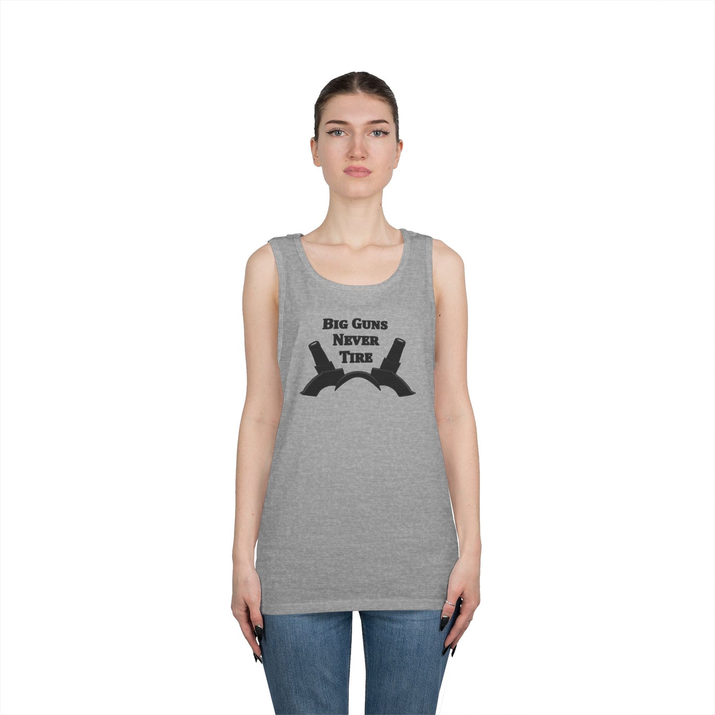 Only In Death - Unisex Cotton Tank Top - Big Guns Never Tire, Funny Gift for Gym Lovers, Wargamers, Miniature Wargaming, Summer Wear, Workout Apparel, Casual Tank