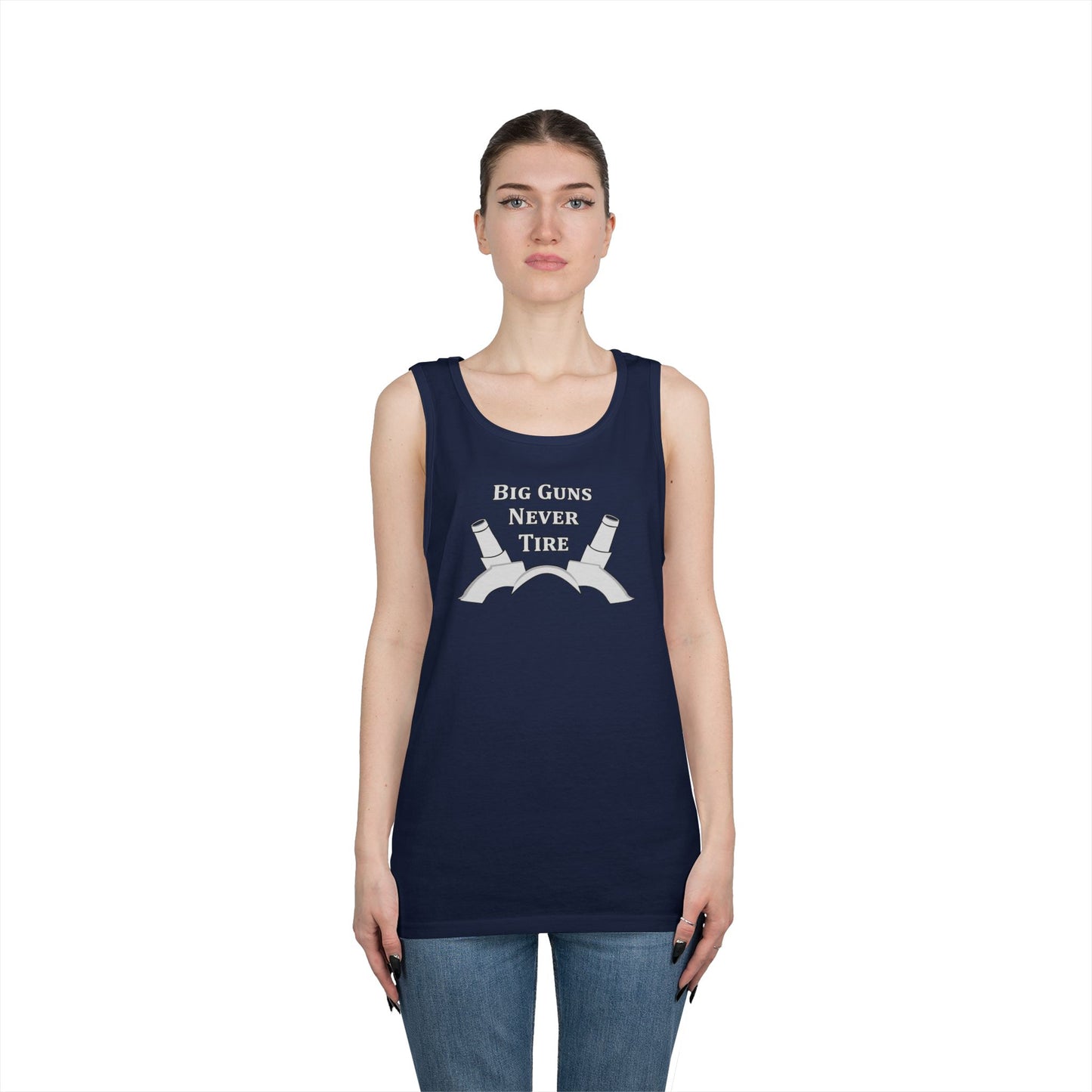 Only In Death - Unisex Cotton Tank Top - Big Guns Never Tire, Funny Gift for Gym Lovers, Wargamers, Miniature Wargaming, Summer Wear, Workout Apparel, Casual Tank