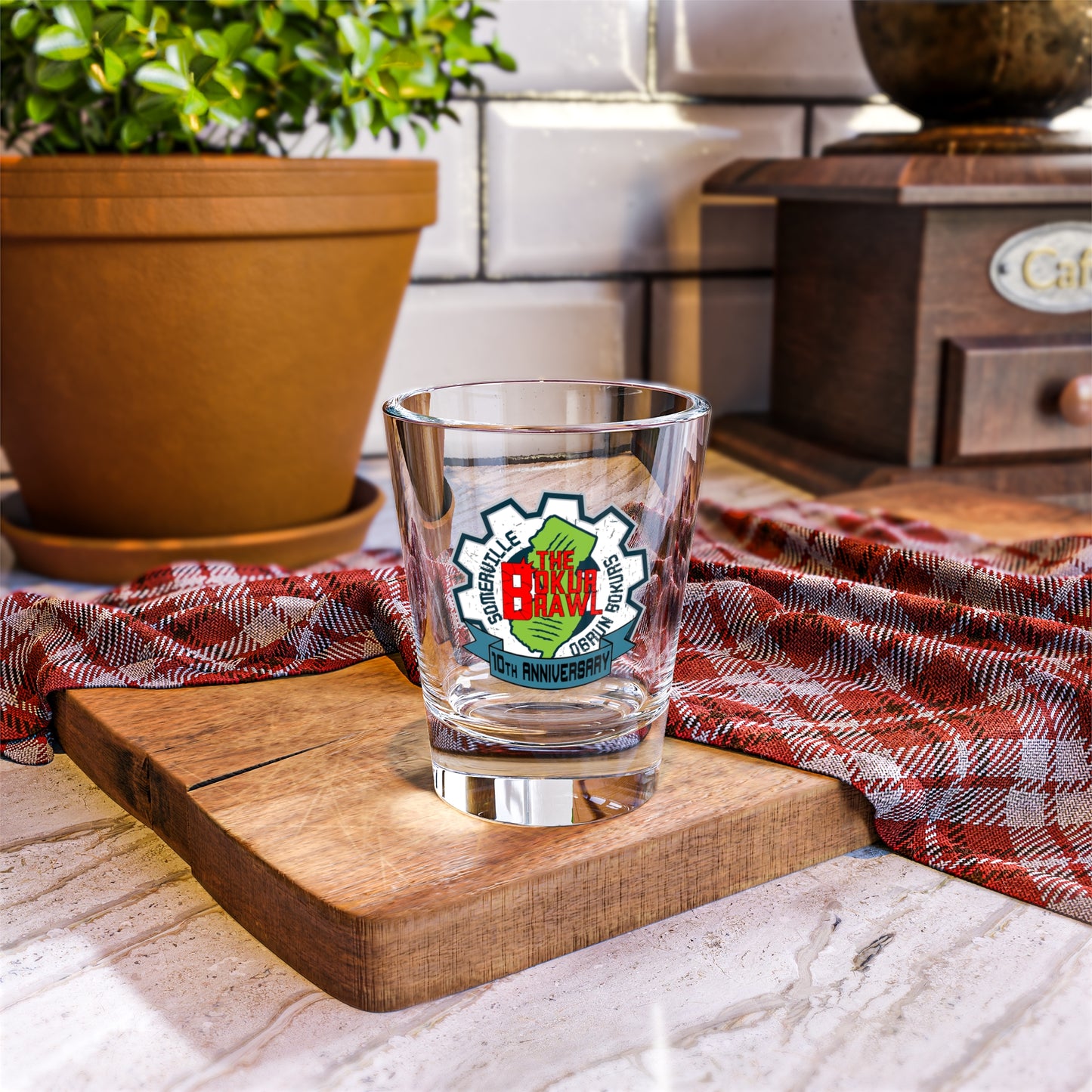 Bokur Brawl 10th Anniversary Shot Glass