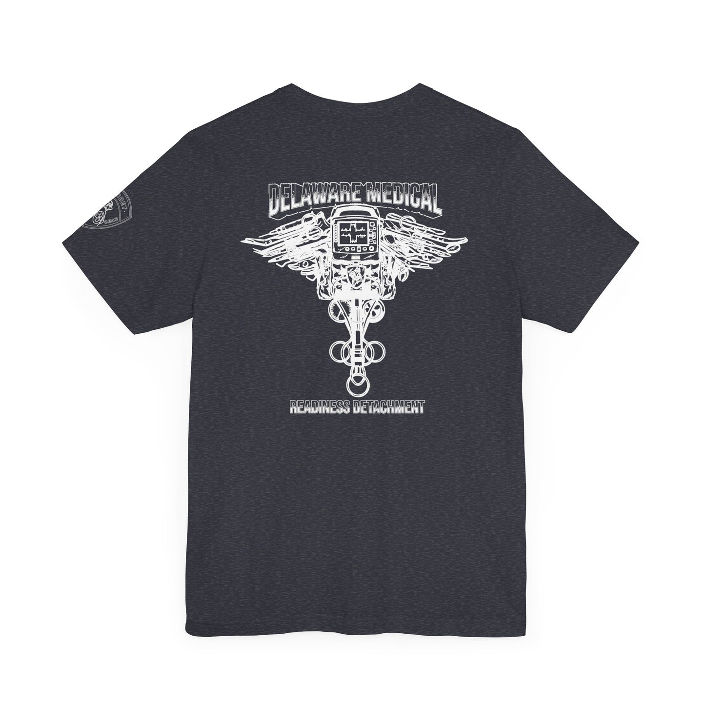 Delaware Medical Readiness Detachment - Back Outline Unisex Jersey Short Sleeve Tee
