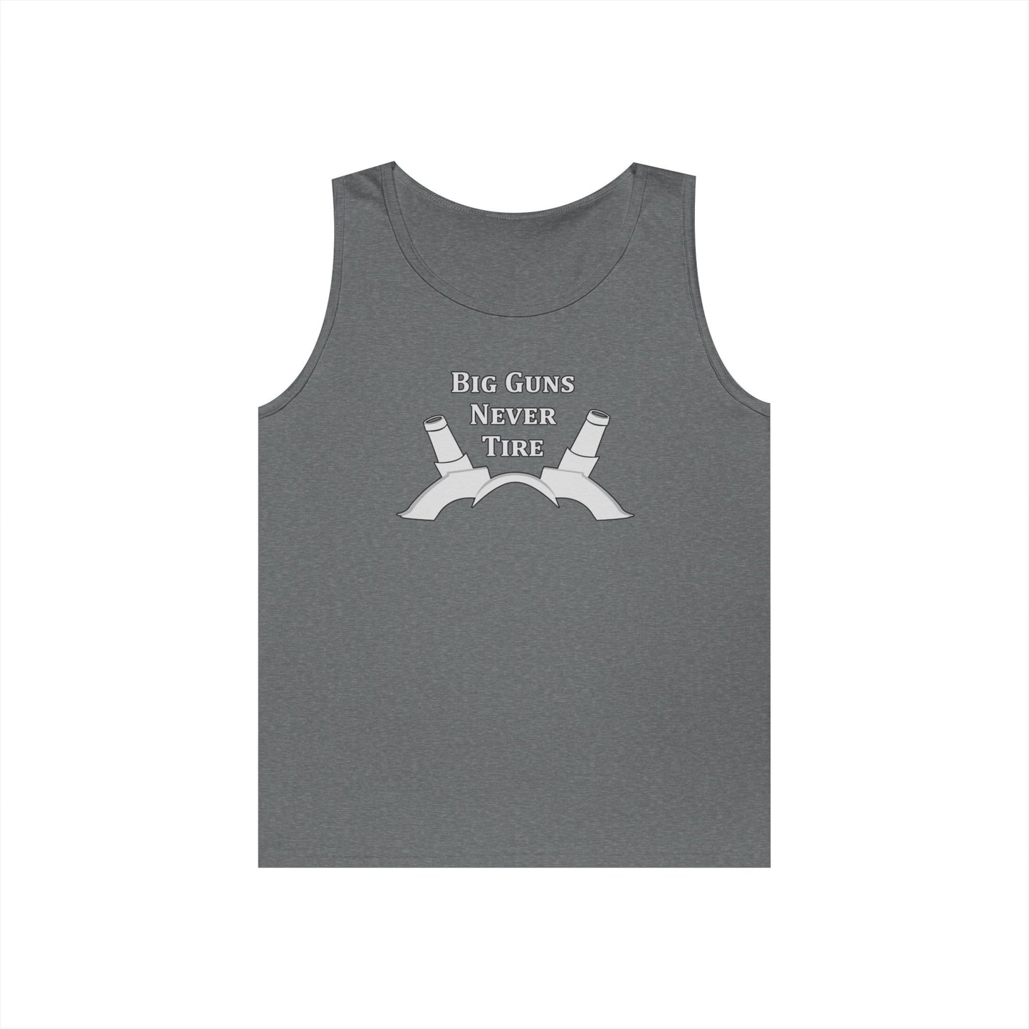 Only In Death - Unisex Cotton Tank Top - Big Guns Never Tire, Funny Gift for Gym Lovers, Wargamers, Miniature Wargaming, Summer Wear, Workout Apparel, Casual Tank