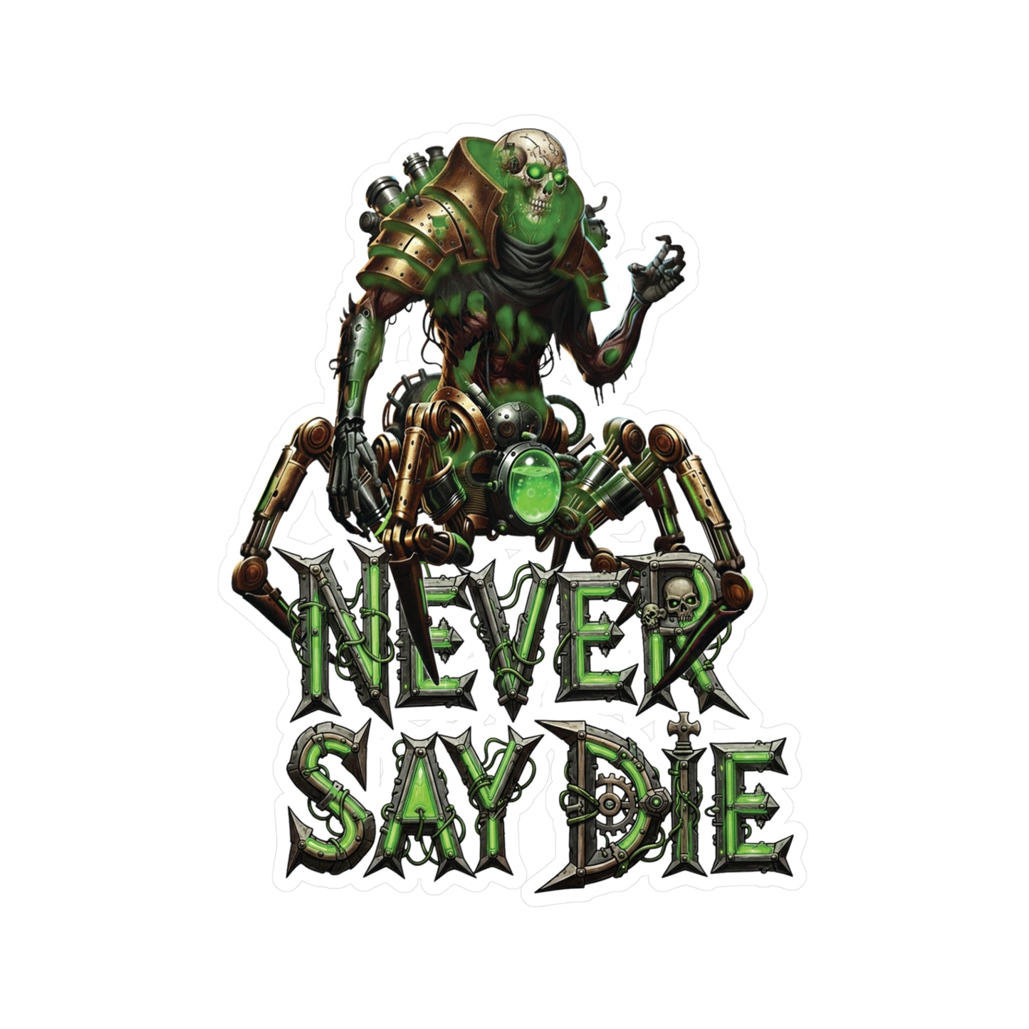 Vinyl Decal Never Say Die Necro Spider Sticker
