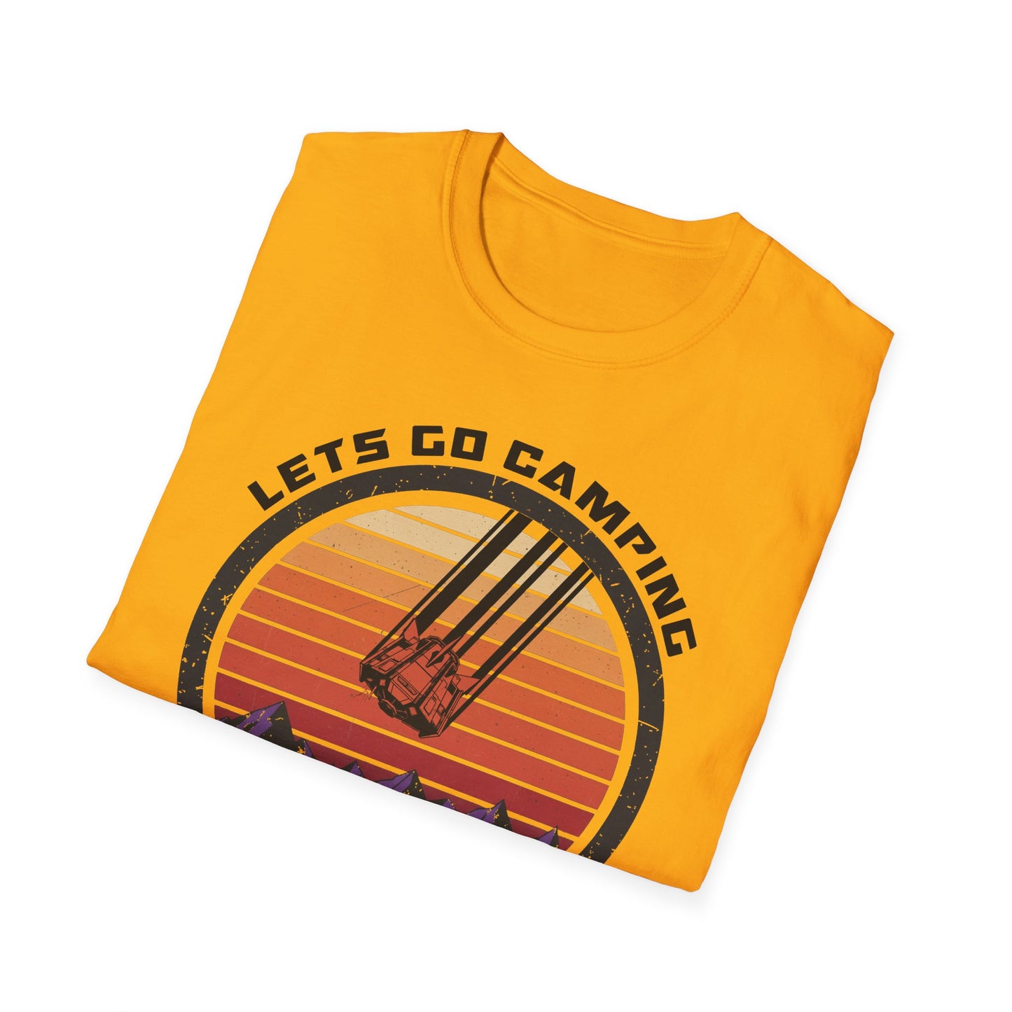 Retro Lets Go Camping Space Drop Pod Unisex T-Shirt