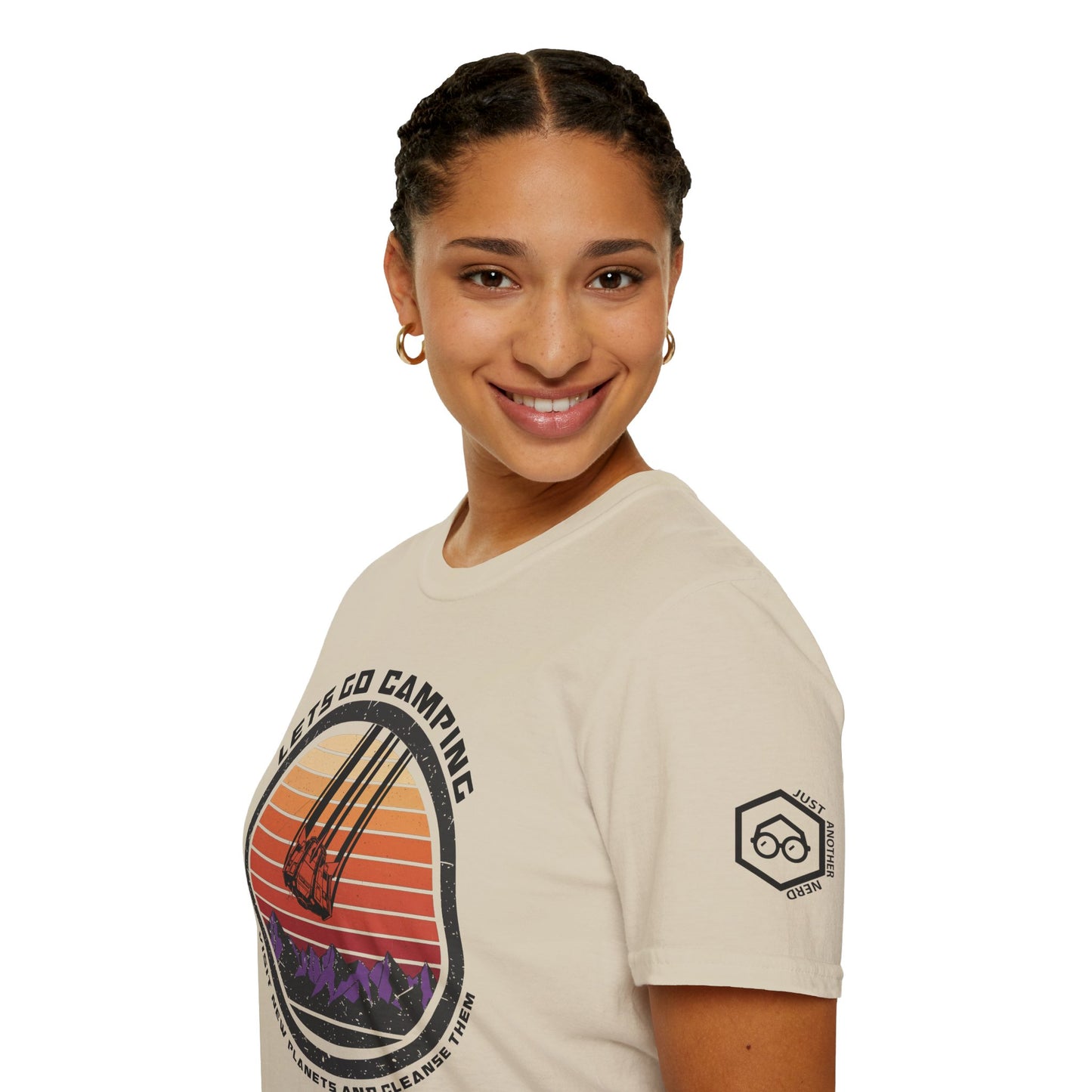 Retro Lets Go Camping Space Drop Pod Unisex T-Shirt