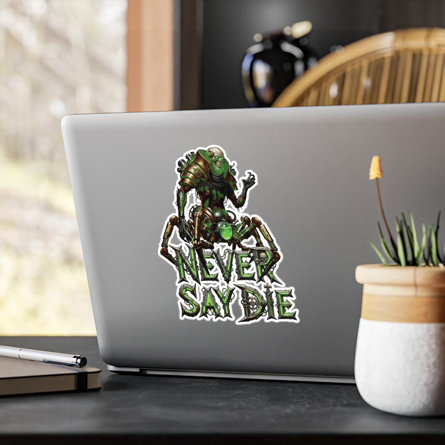 Vinyl Decal Never Say Die Necro Spider Sticker