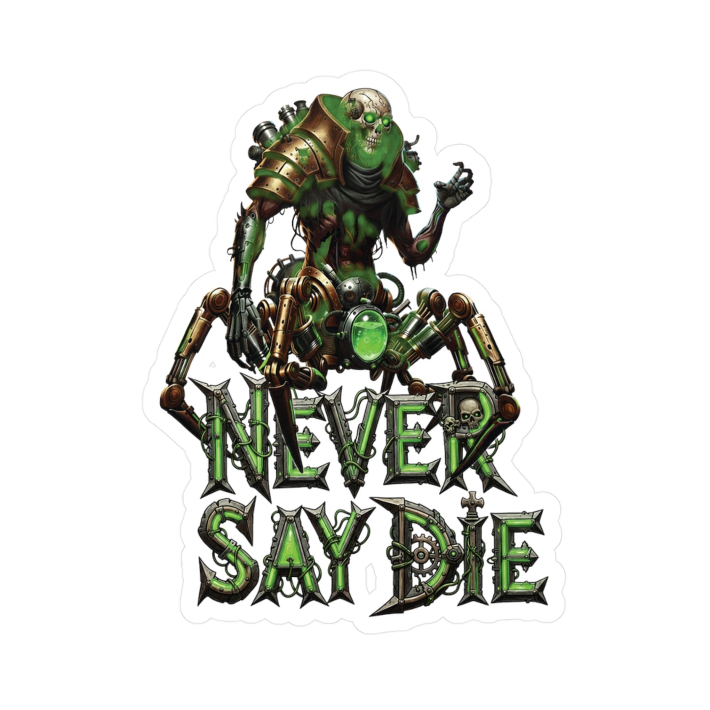 Vinyl Decal Never Say Die Necro Spider Sticker