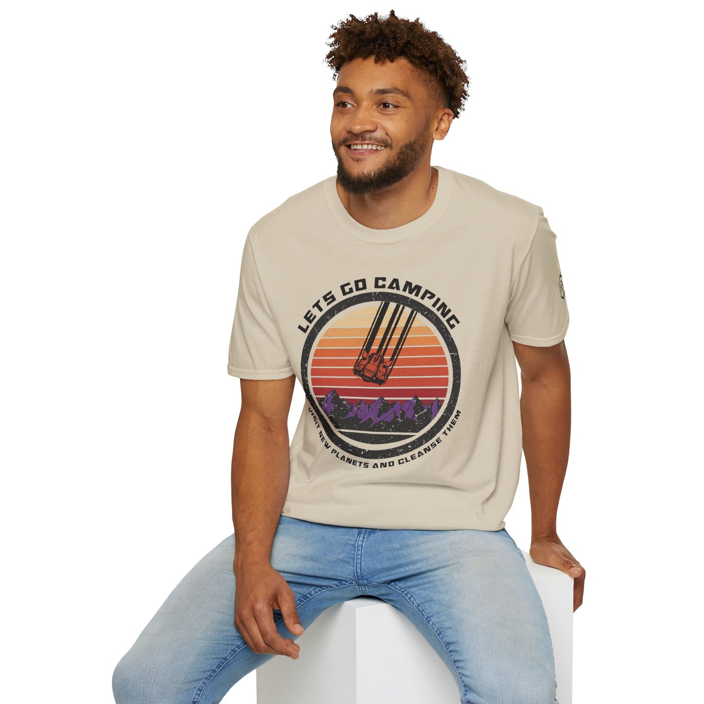 Retro Lets Go Camping Space Drop Pod Unisex T-Shirt