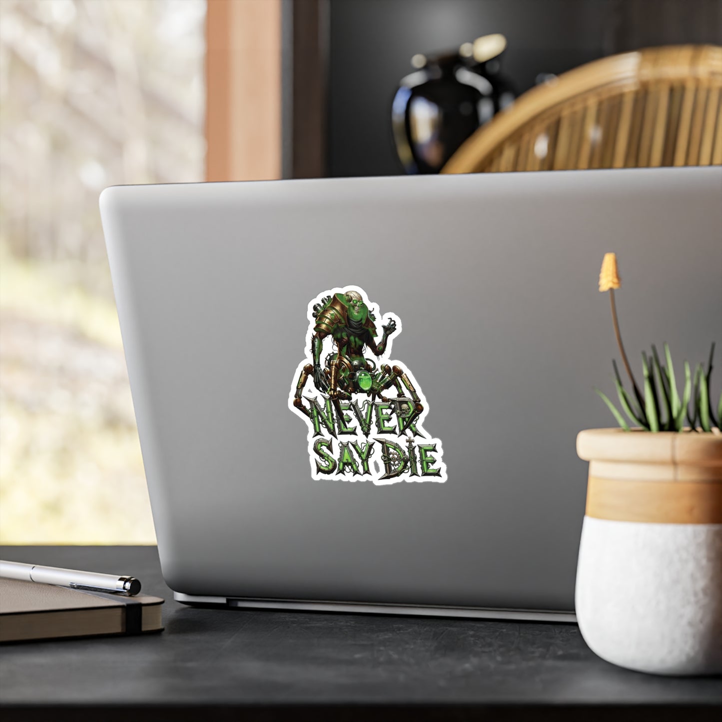 Vinyl Decal Never Say Die Necro Spider Sticker