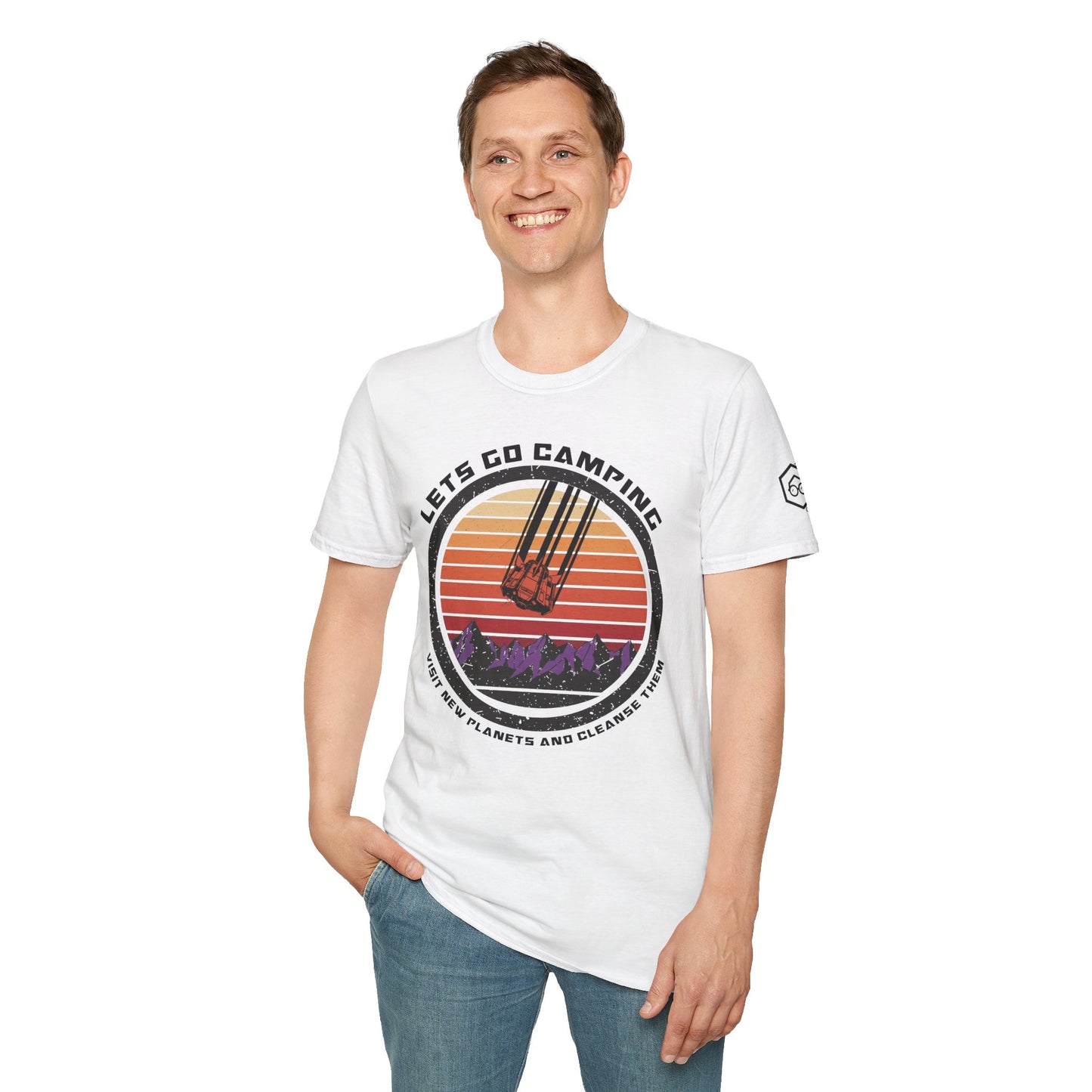 Retro Lets Go Camping Space Drop Pod Unisex T-Shirt
