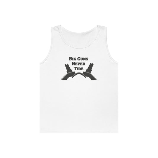 Only In Death - Unisex Cotton Tank Top - Big Guns Never Tire, Funny Gift for Gym Lovers, Wargamers, Miniature Wargaming, Summer Wear, Workout Apparel, Casual Tank