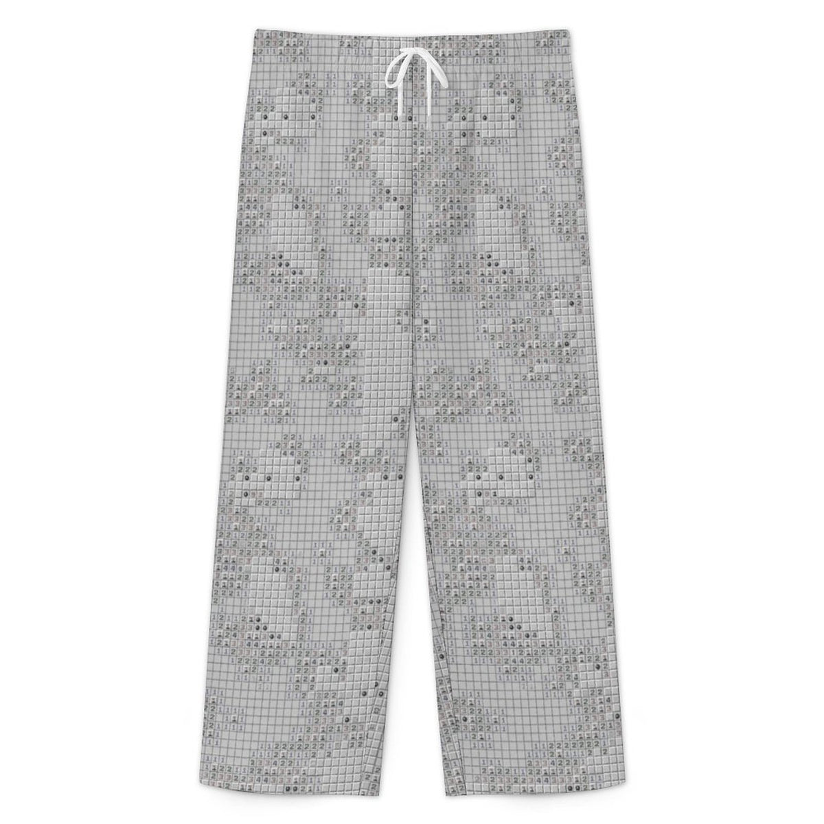 "Endless Grid" Subdued Minesweeper All-Over Print Pajama Pants