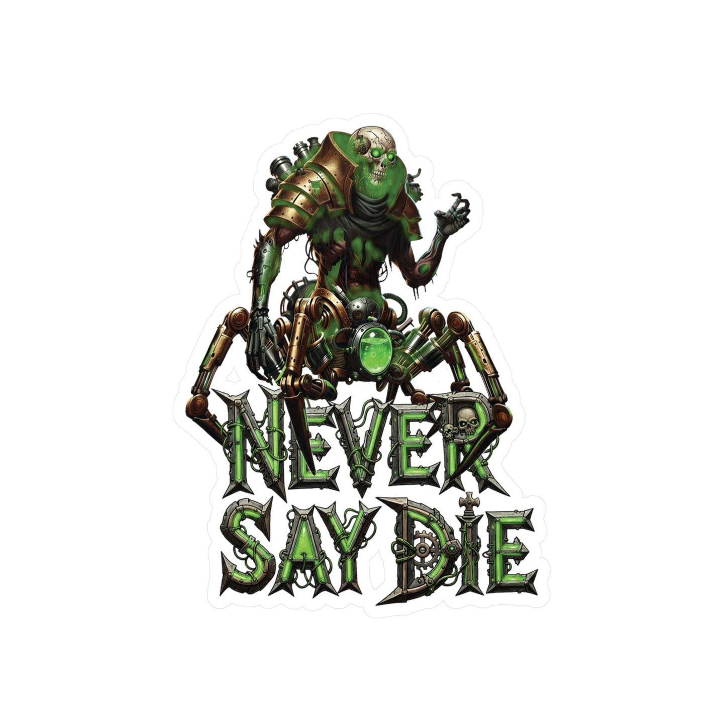 Vinyl Decal Never Say Die Necro Spider Sticker