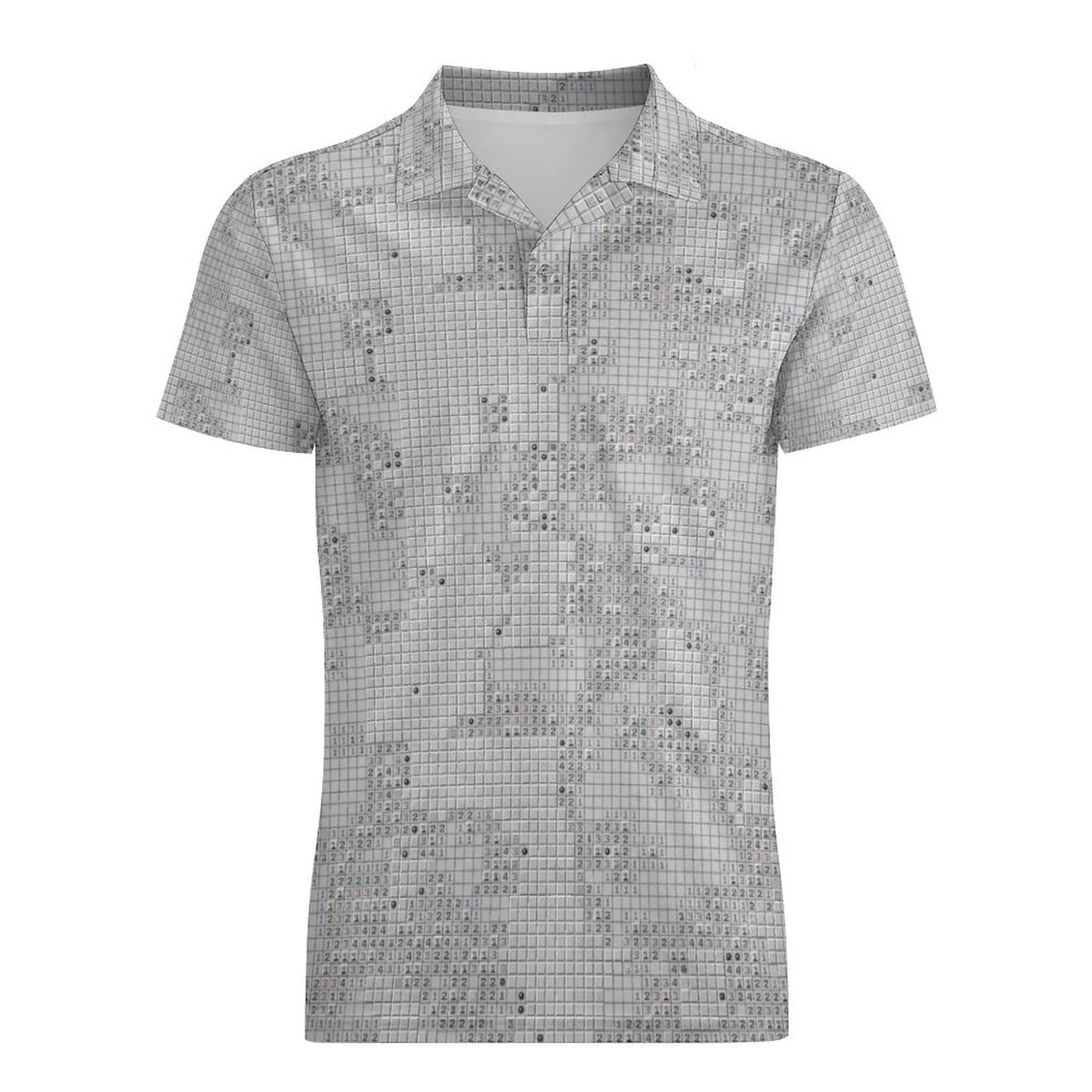 "Endless Grid" Subdued Minesweeper All-Over Print Polo Shirt