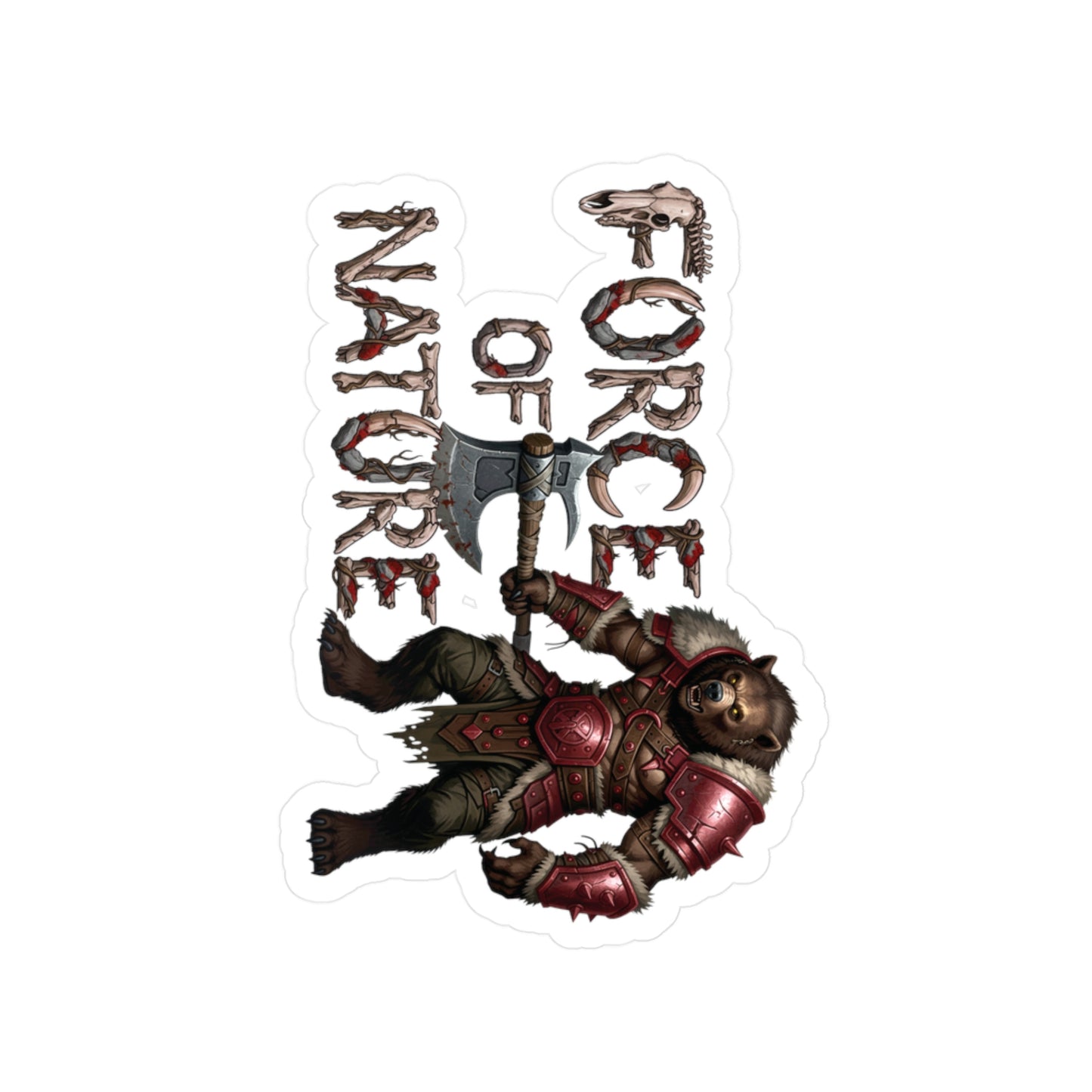 Vinyl Decal Force of Nature Bear Warrior Sticker