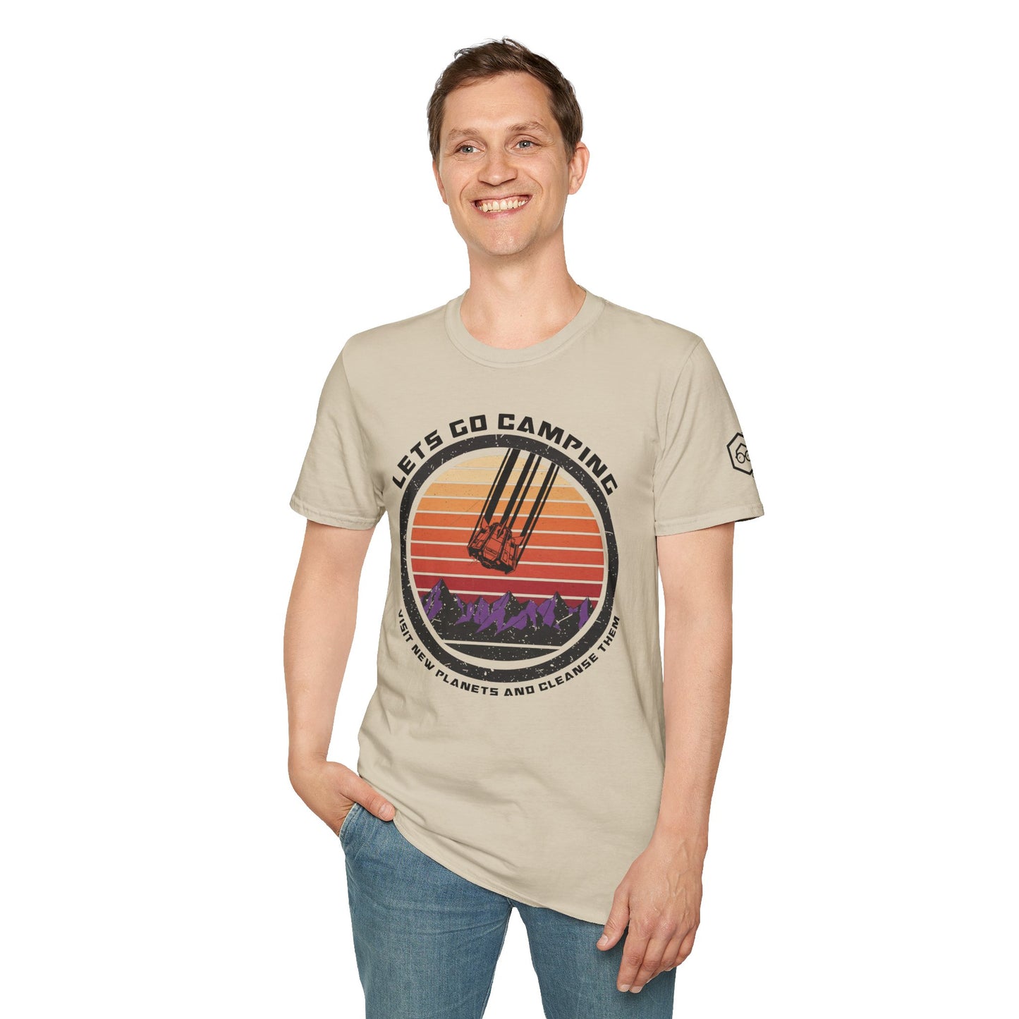 Retro Lets Go Camping Space Drop Pod Unisex T-Shirt