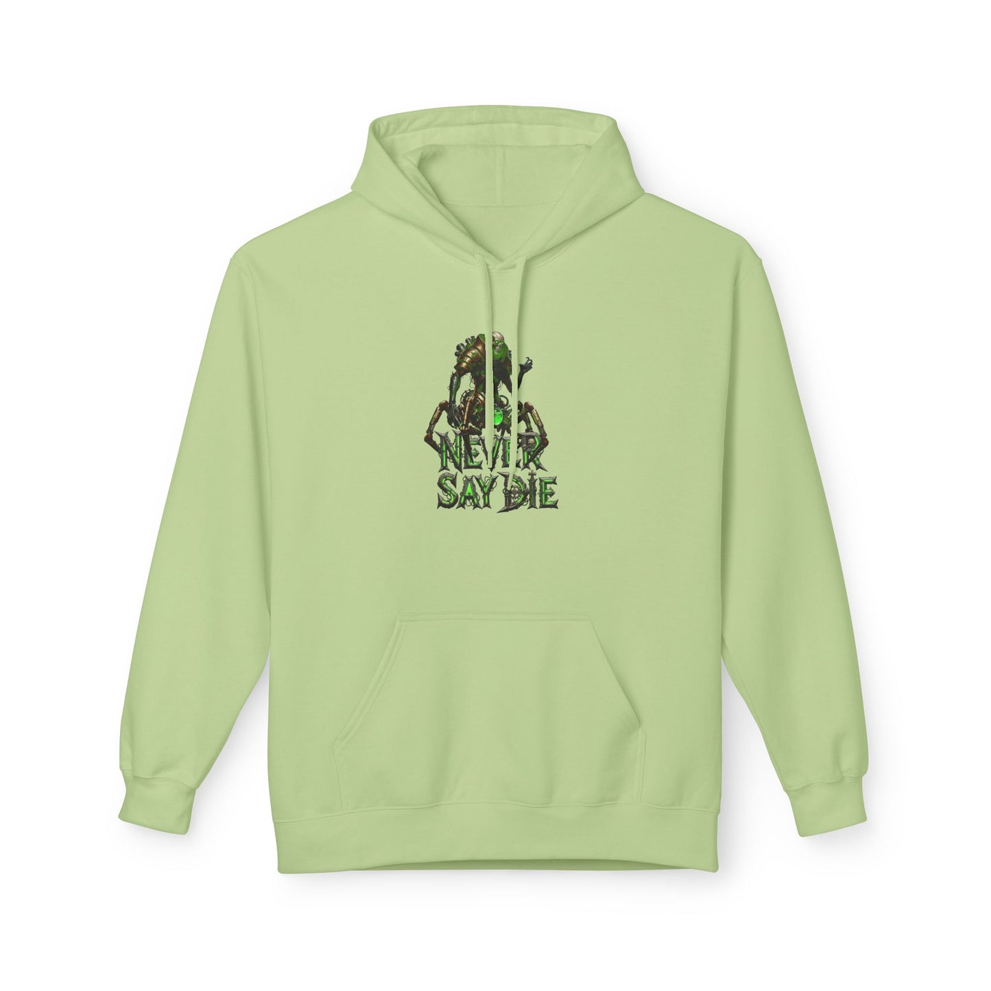 Hoodie with 'Never Say Die' Design - Perfect for Gamers, Motivational Gift, Casual Wear, Unisex Indoor/Outdoor Style