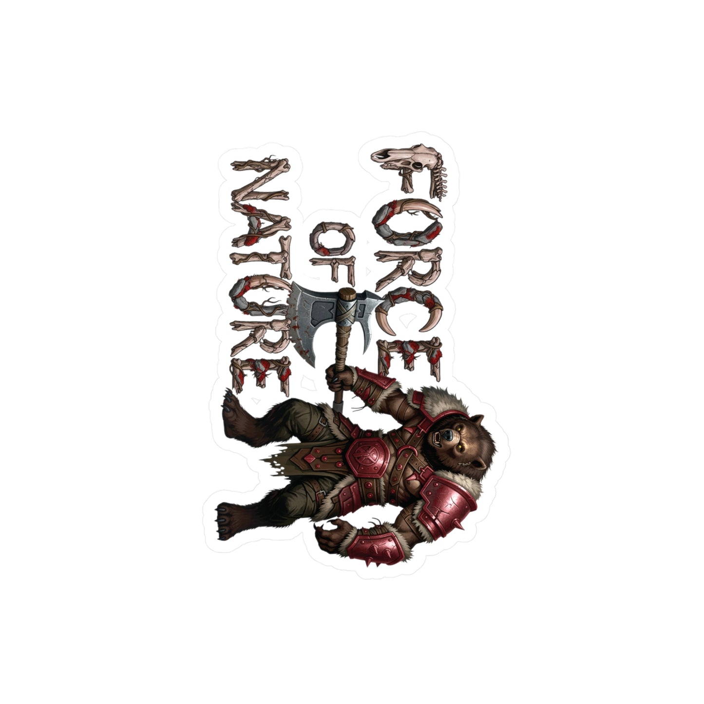 Vinyl Decal Force of Nature Bear Warrior Sticker