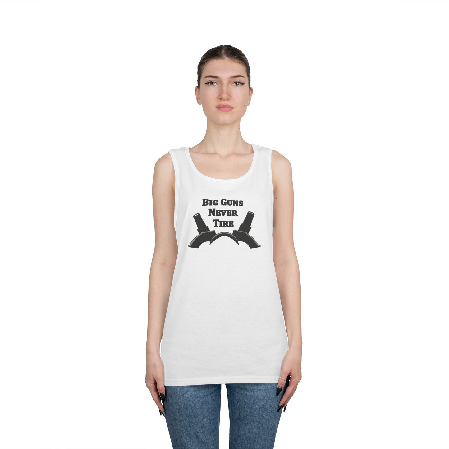 Only In Death - Unisex Cotton Tank Top - Big Guns Never Tire, Funny Gift for Gym Lovers, Wargamers, Miniature Wargaming, Summer Wear, Workout Apparel, Casual Tank