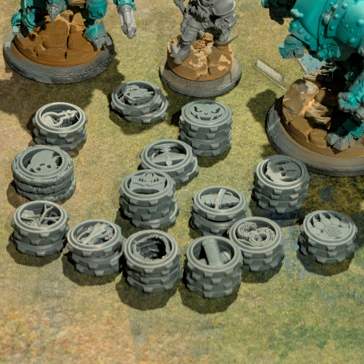 Custom Resin Stacking Wargaming Status and Focus Tokens (15 pcs)