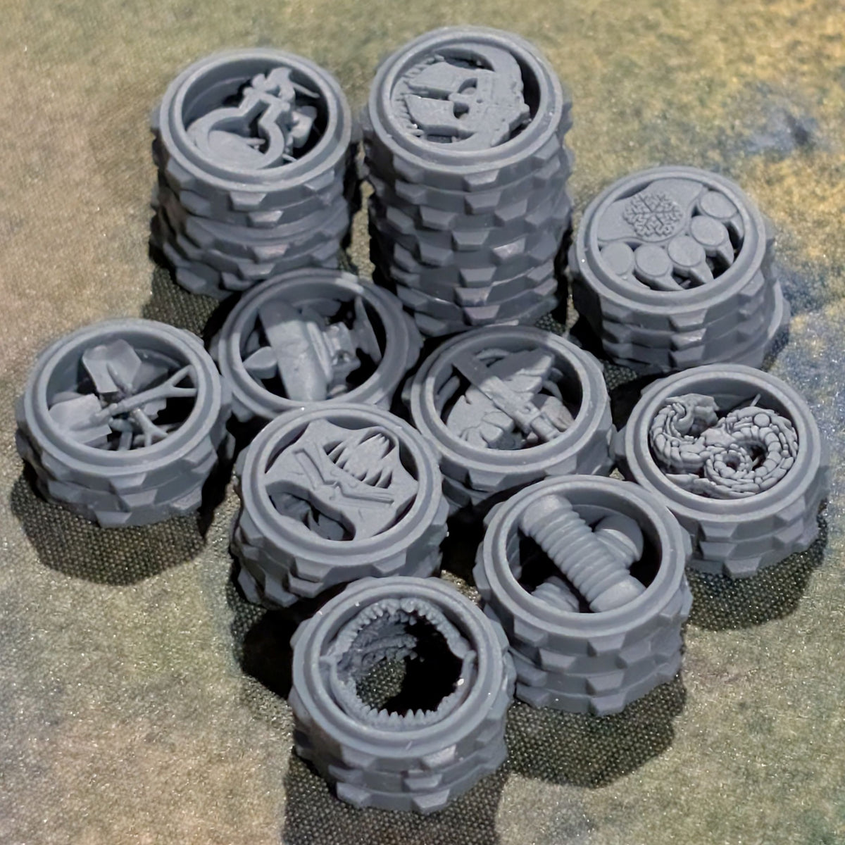Custom Resin Stacking Wargaming Status and Focus Tokens (15 pcs)