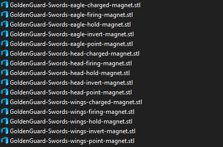 Golden Guardian Swords Stl Collection (15 variations)