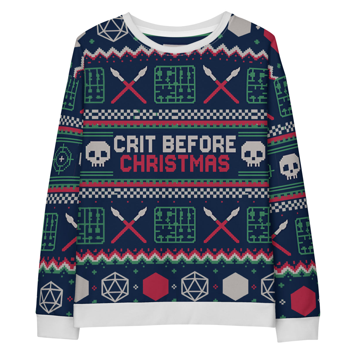 "Crit Before Christmas" All-Over Print Holiday Crewneck Sweatshirt