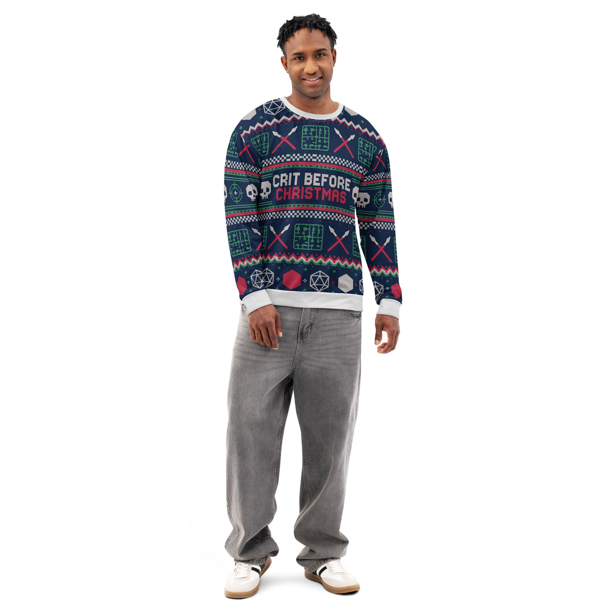 "Crit Before Christmas" All-Over Print Holiday Crewneck Sweatshirt