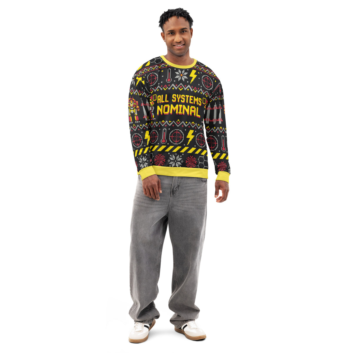 "All Systems Nominal" All-Over Print Holiday Crewneck Sweatshirt