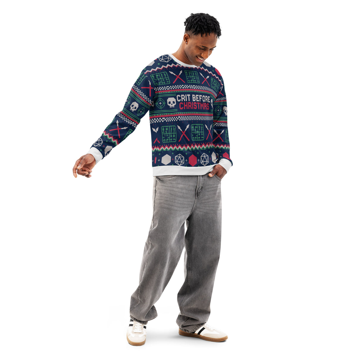 "Crit Before Christmas" All-Over Print Holiday Crewneck Sweatshirt