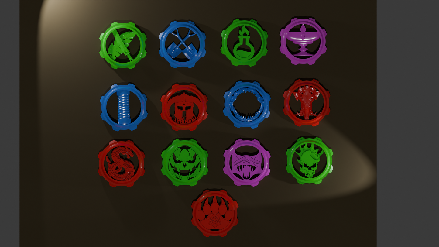 Custom Resin Stacking Wargaming Status and Focus Tokens (15 pcs)