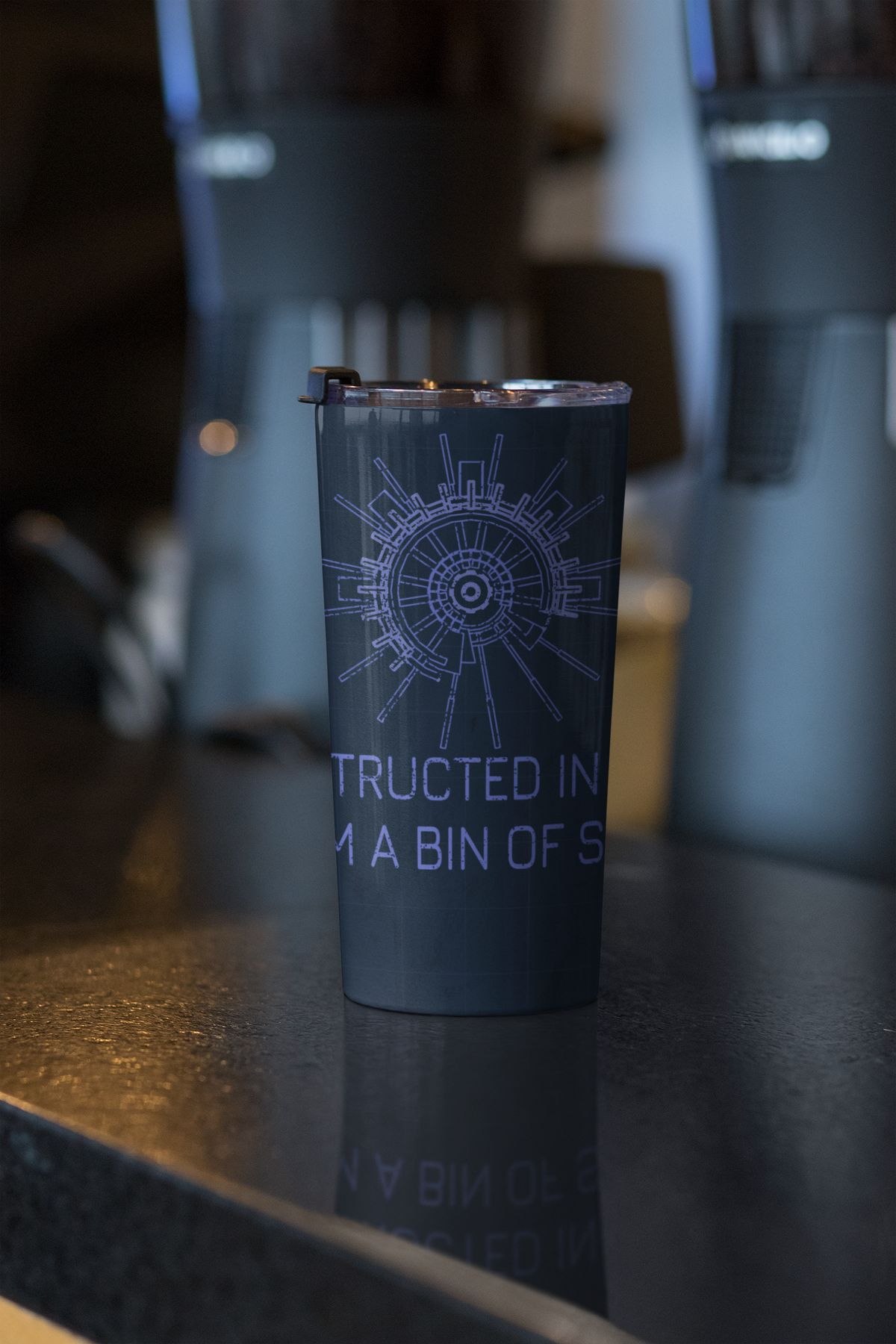 "Constructed in a Cave" Tokamak Schematic Tumbler - 20oz Travel Mug