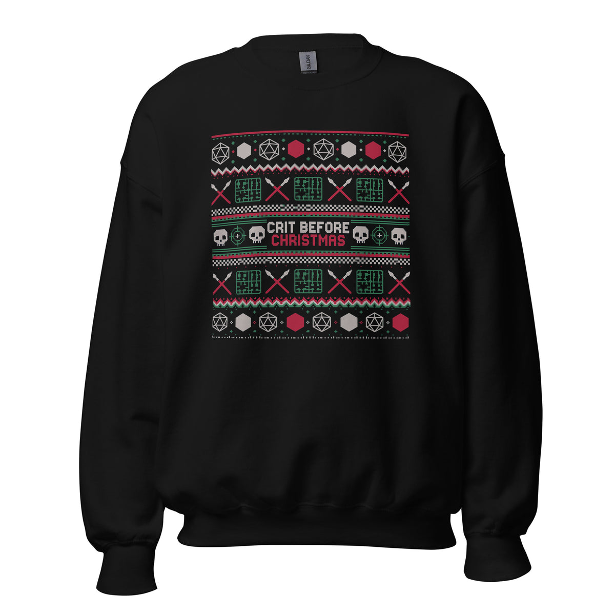 "Crit Before Christmas" Ugly Sweater Graphic Crewneck Sweatshirt