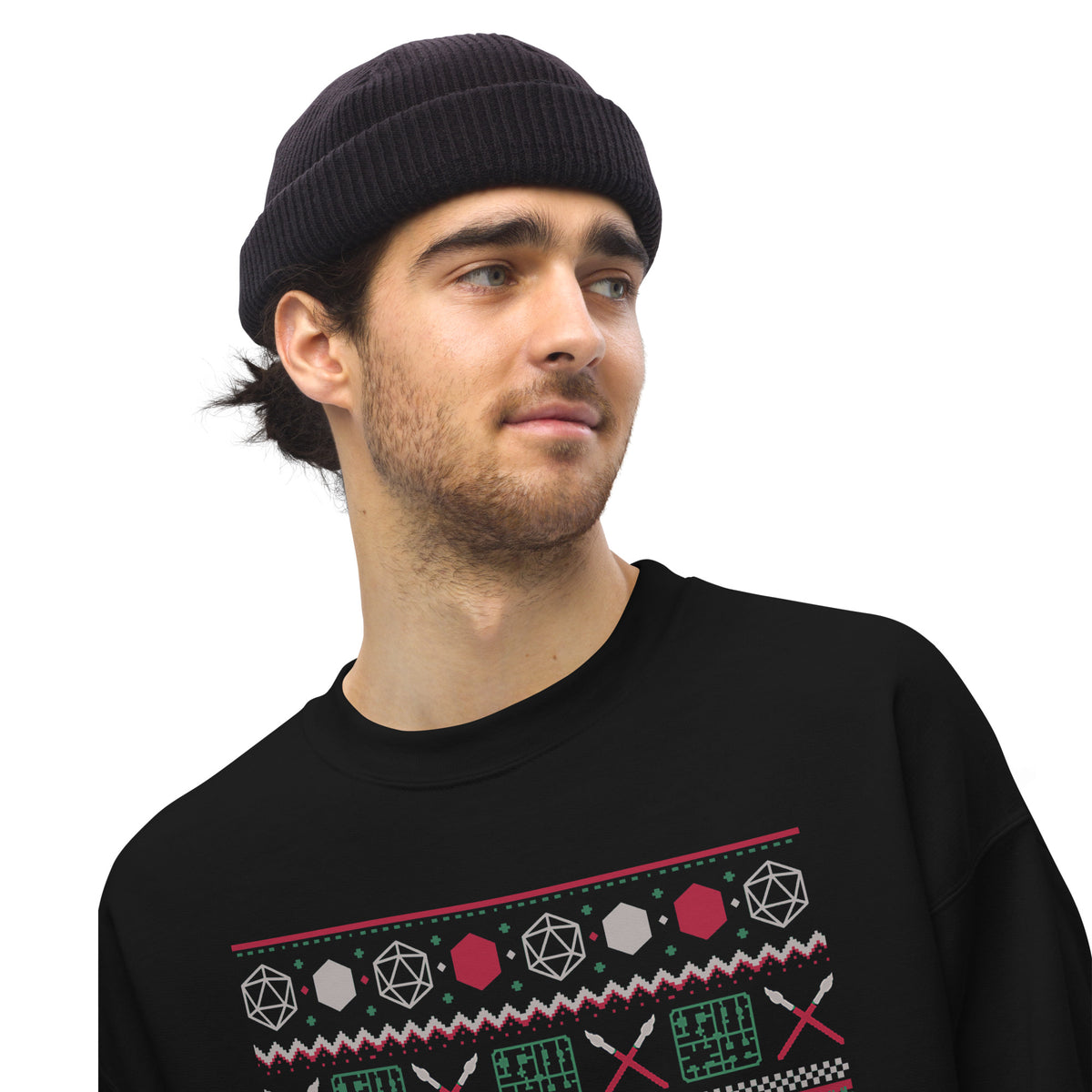 "Crit Before Christmas" Ugly Sweater Graphic Crewneck Sweatshirt
