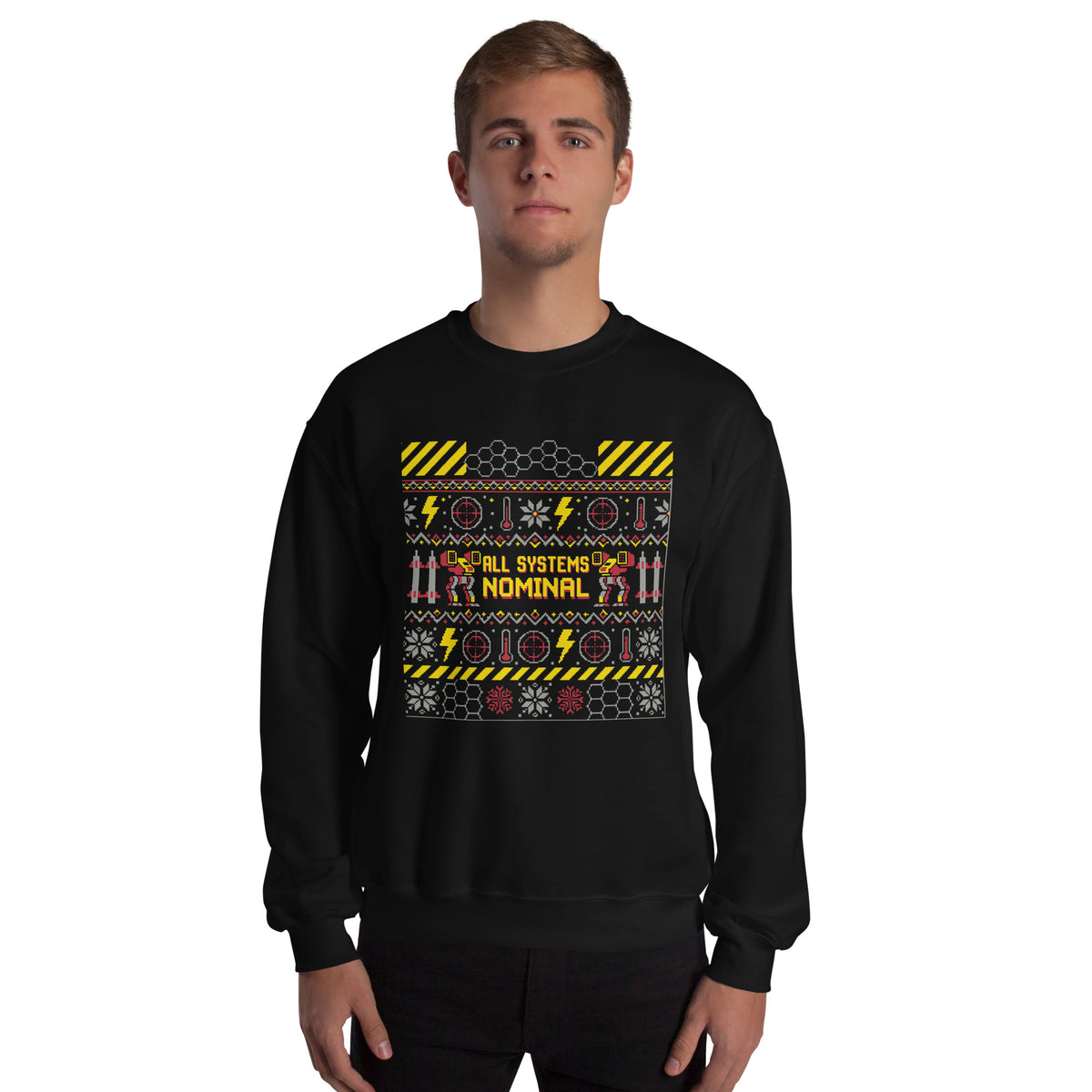 "All Systems Nominal" Ugly Sweater Graphic Crewneck Sweatshirt