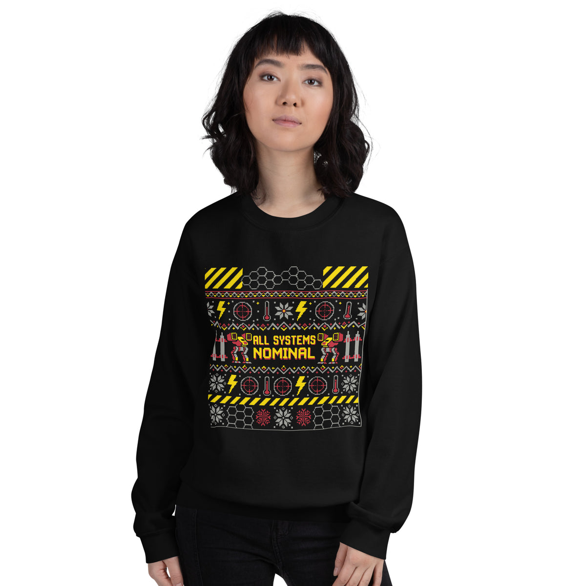 "All Systems Nominal" Ugly Sweater Graphic Crewneck Sweatshirt