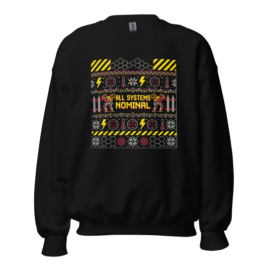 "All Systems Nominal" Ugly Sweater Graphic Crewneck Sweatshirt