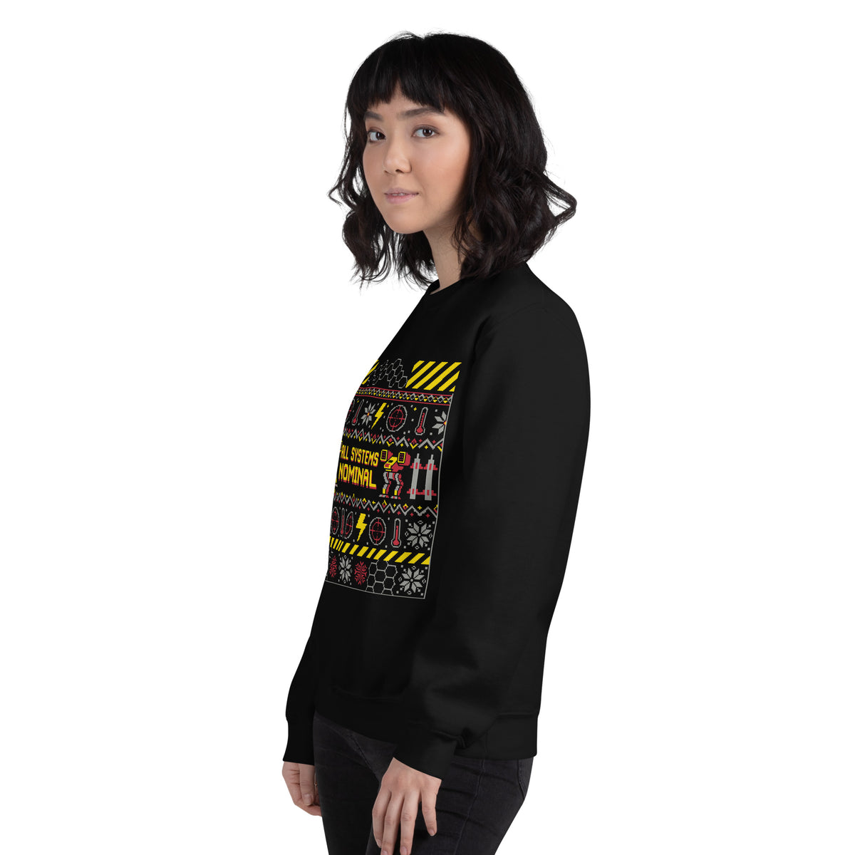 "All Systems Nominal" Ugly Sweater Graphic Crewneck Sweatshirt