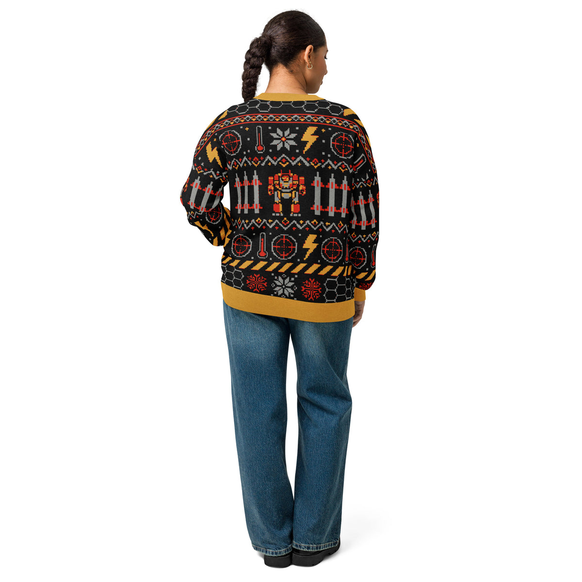 Mech Command Holiday Armor: "All Systems Nominal" Jacquard Knit Sweater