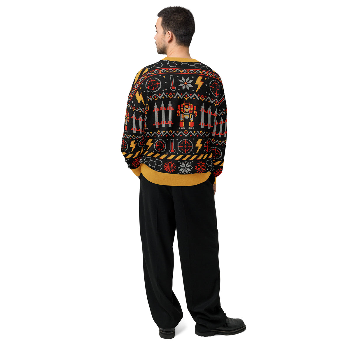 Mech Command Holiday Armor: "All Systems Nominal" Jacquard Knit Sweater