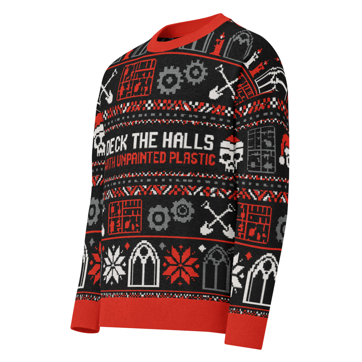 Deck the Halls with Unpainted Plastic Ugly Sweater – True Jacquard Knit Wargamer & Hobbyist Pullover