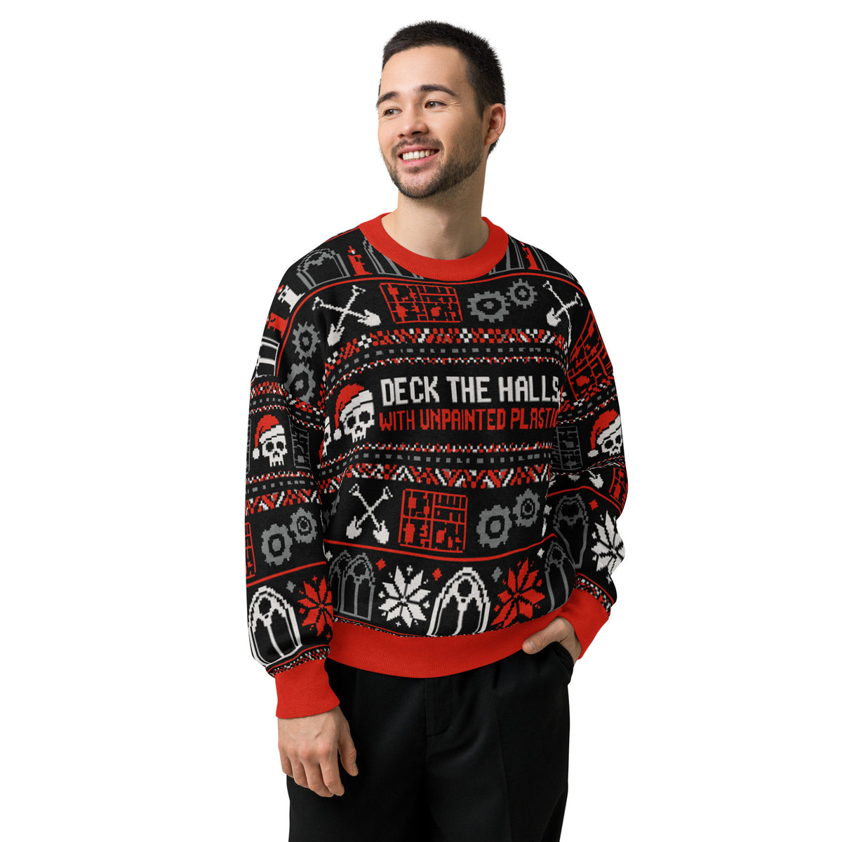 Deck the Halls with Unpainted Plastic Ugly Sweater – True Jacquard Knit Wargamer & Hobbyist Pullover